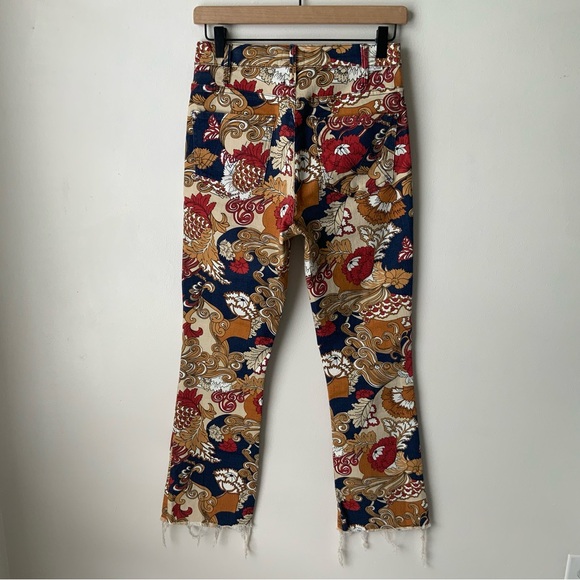 MOTHER Jeans The Hustler Ankle Fray Flowers in Her Hair Multicolor Size 27 - Picture 5 of 16